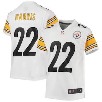 youth nike najee harris white pittsburgh steelers game jers